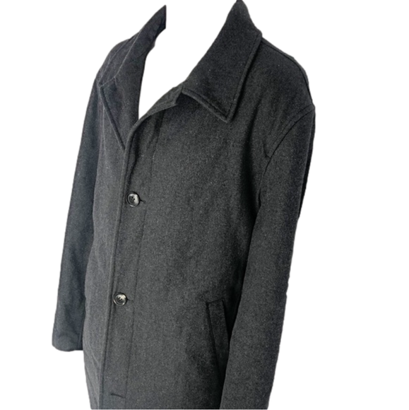 CLAIBORNE- Charcoal Wool Coat - Picture 3 of 11